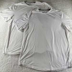 UNRL BUNDLE LOT 2x Short Sleeve Athletic Stretch Under Shirt White Medium Clean